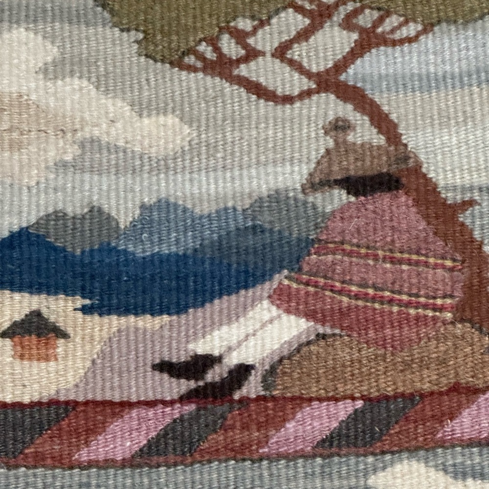 Tapestry Wall Hanging Mohair Wool Large African Lesotho Hand-Woven Figurative - Picture 3 of 7